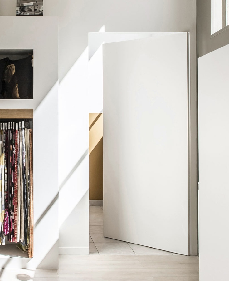 a white concealed door