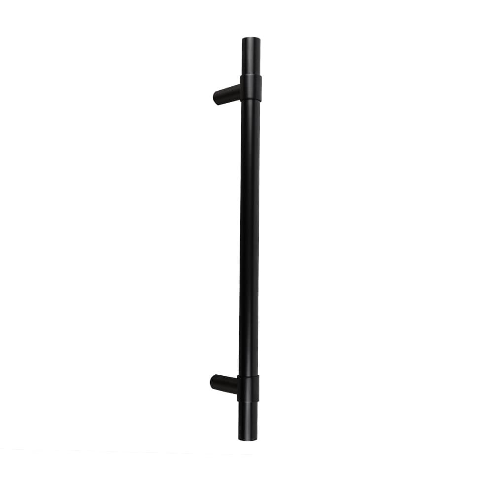 EPH1005 a single pull handle for hinged interior doors, seen in a matt black finish