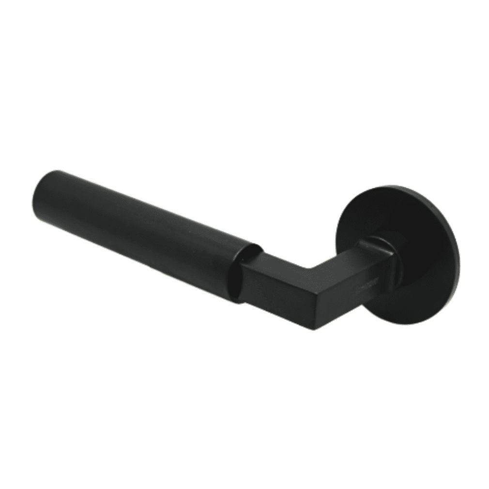 Thurloe lever handle in a matt black pvd finish