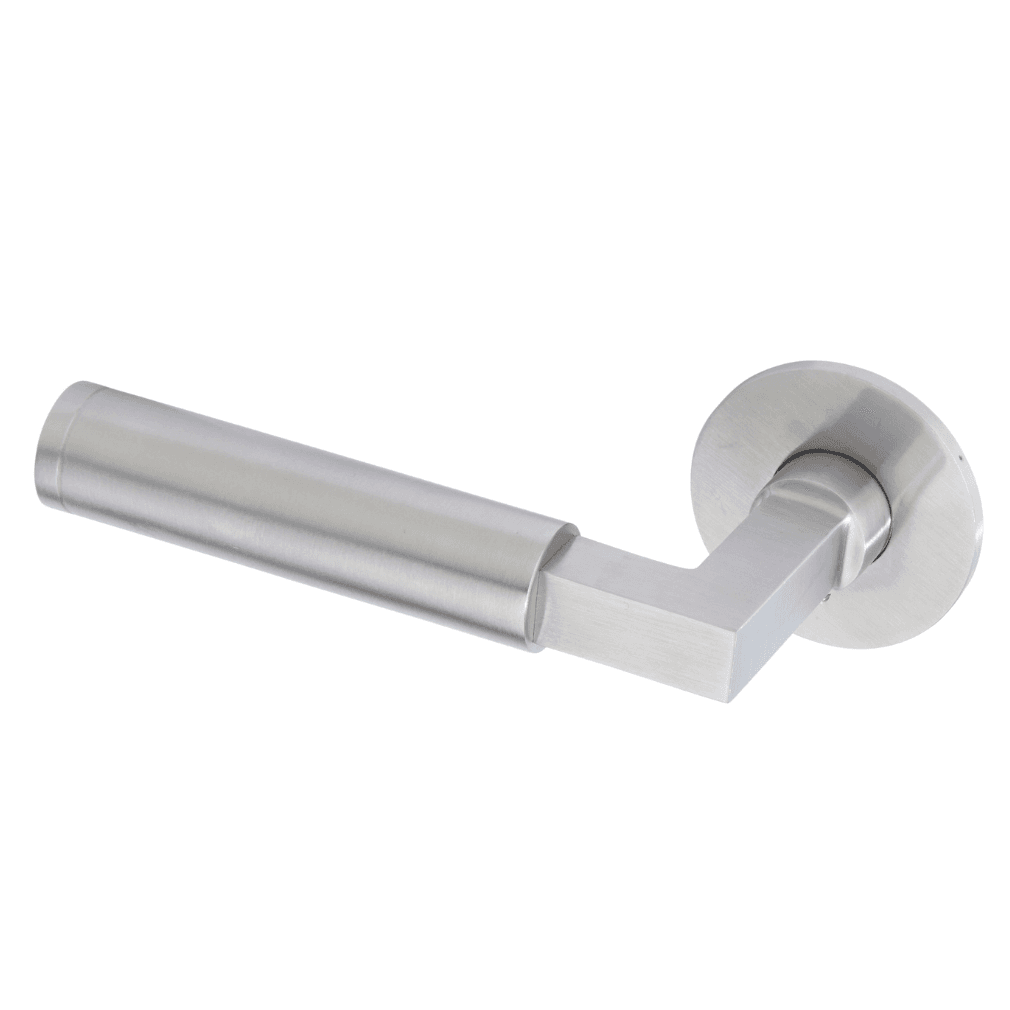 Thurloe lever handle in a Stainledd Steel finish