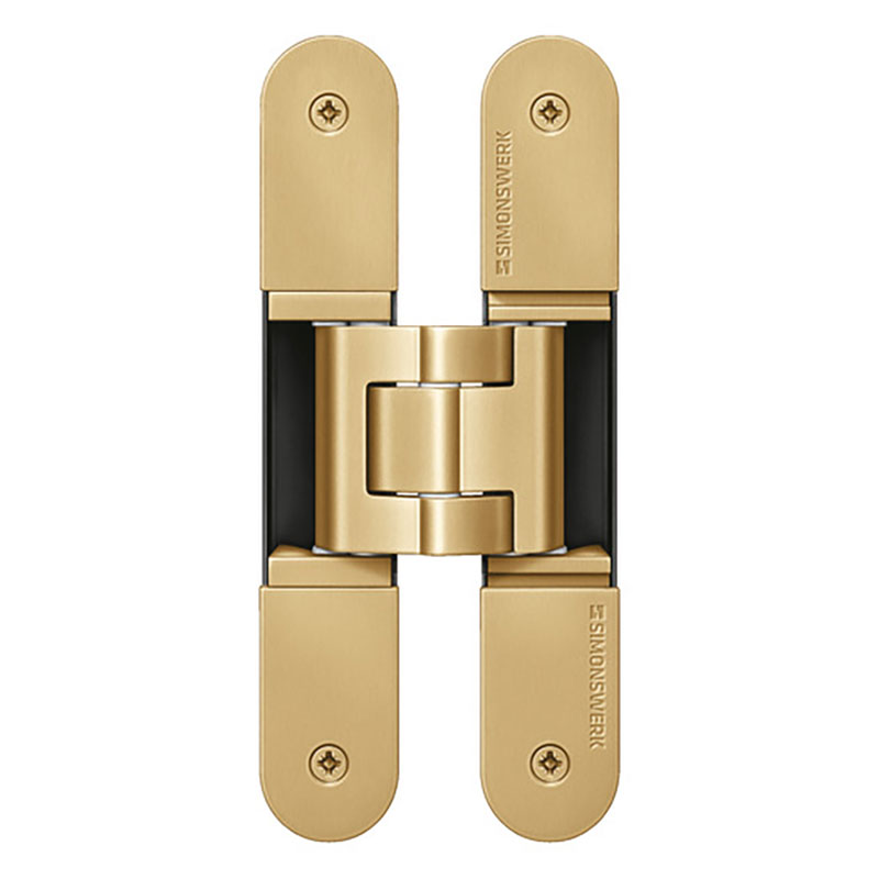 satin brass 3D concealed hinge